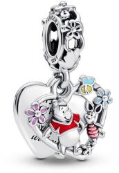 Pandora ékszer Disney Micimackó dupla szív ezüst charm 792214C01