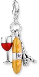 Thomas Sabo Eiffel torony bagett és vörösbor ezüst charm
