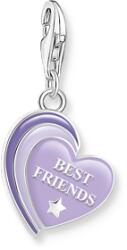 Thomas Sabo Ezüst best friends szív charm lila tűzzománccal