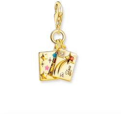 Thomas Sabo 18K arannyal bevont karácsonyi képeslap ezüst charm