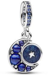 Pandora ékszer Szikrázó forgó kék hold függő charm 792979C01