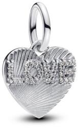 Pandora ékszer Gravírozható ezüst szív charm LOVE felirattal 793604C01
