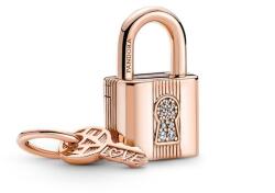Pandora ékszer Lakat és kulcs rozé charm 780088C01