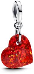 Pandora ékszer Opálfényű piros szív ezüst charm 793348C01