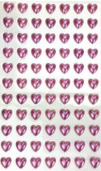  Öntapadós flitter, szívek 1cm, 77db - Rózsaszín 7339RSZ