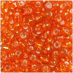 Kásagyöngy, átlátszó, ezüst béléssel, 4mm, 10gr - Narancs 1100-4016