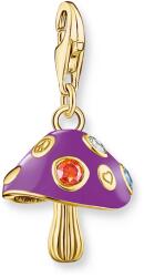 Thomas Sabo Aranyozott ezüst lila kalapos gomba charm