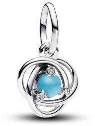 Pandora ékszer Türkiz kék örökkévalóság körök függő ezüst charm 793125C12