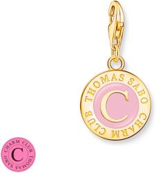 Thomas Sabo Charmista Coin aranyozott ezüst charm rózsaszín tűzzománccal