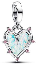 Pandora ékszer Barátság opálos szív dupla függő charm 793434C01