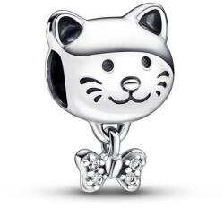 Pandora ékszer Nyakkendős cica ezüst charm 792255C01
