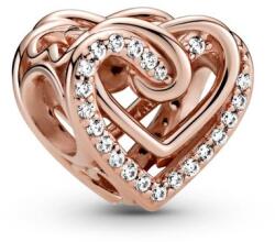 Pandora ékszer Csillogó összefonódó szívek rozé charm 789270C01
