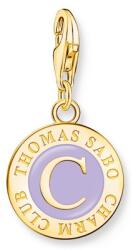 Thomas Sabo Charmista Coin aranyozott ezüst charm lila tűzzománccal