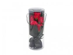  Szappanrózsa csokor/5 szál piros 24cm (CQ566)
