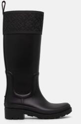 Tommy Hilfiger gumicsizma RUBBER LONG BOOT MONOGRAM fekete, női, FW0FW08161 - fekete Női 36