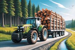 Trefl - Puzzle Forestry Tractor - 100 piese