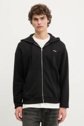 HUGO BOSS pamut melegítőfelső fekete, nyomott mintás, kapucnis, 50548651 - fekete M