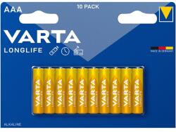 VARTA Longlife AAA (LR03) alkáli mikro ceruza elem 10db/bliszter (4103101461) (4103101461)