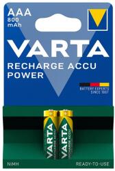 VARTA RECHARGE ACCU POWER elem (AAA, 1.2V, 800mAh Ni-MH, újratölthető) 2db/csomag (56703101402) - bluedigital