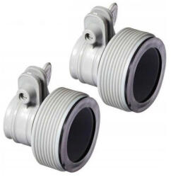 Intex Hollanderes Átalakító Szett 32mm Medencecsatlakozáshoz - 2db-os Csomag Szorítóanyával, Tömlőátalakító Intex Szivattyúkhoz és Vízforgatókhoz (29061) (29061)