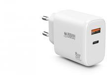Urban Factory Hálózati töltő, 1xUSB-A (12W), 1xUSB-C (45W), URBAN FACTORY