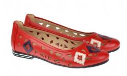 Ciucaleti h OFERTA marimea 36 - Balerini dama casual din piele naturala Rosu - SCV403R, marimea 36