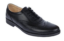 Lucianis Style Pantofi barbati din piele naturala, Negru BOX, 870NBOX, marimea 43