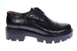 CIUCALETI Pantofi casual dama din piele naturala cu talpa groasa Negru - P11N, marimea 39