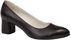 Ninna Art Shoes Pantofi dama eleganti din piele naturala box cu toc de 5 cm - Model Negru NA100NP, marimea 37