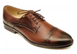 RUSAY Pantofi barbati maro din piele naturala, eleganti si perforati - stil rafinat, confort Office RSY479M, marimea 41