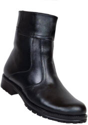 CIUCALETI Ghete dama casual din piele naturala, cu fermoar, imblanite, Negru, GXXLN, marimea 40