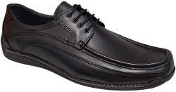 Ciucaleti LUX Pantofi barbati casual din piele naturala cu siret Negru GKR100N, marimea 39