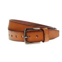 NANO BELTS Curea barbati, casual-eleganta, din piele ecologica, latime 3.5 cm, maro deschis - NB013