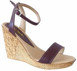 CIUCALETI Sandale dama din piele naturala culoare maro cu platforme de 10cm S415M, marimea 39