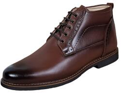Ciucaleti LUX Ghete barbati casual din piele naturala maro imblanite Karo GKR56M, marimea 39