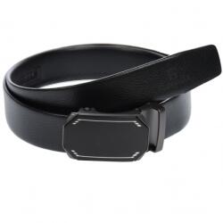 Lucianis Style Curea din piele pentru barbati, catarama metalica fara ac, latime 3.5 cm, lungime reglabila, negru - LS233NNS - ciucaleti