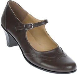 CIUCALETI Marimea 35, 37 Pantofi dama piele naturala maro - eleganti, comozi, toc mediu stabil de 5 cm P104M, marimea 37