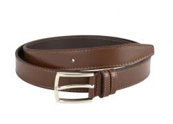 Serenia Lux Curea barbati eleganta, cusuta, din piele naturala maro 2.9 cm - 00001393M