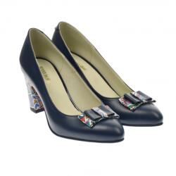 Ciucaleti LUX Pantofi dama din piele naturala, bleumarin, toc 7cm - NAA41BLM, marimea 36