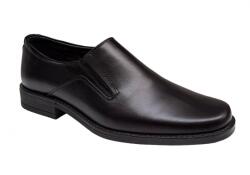 Ciucaleti Pantofi barbati negri eleganti piele naturala fara siret GKR05N, marimea 43