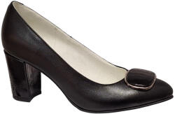 Ninna Art Shoes Pantofi dama office eleganti din piele naturala cu toc de 7cm - Model Arinna Negru, marimea 37