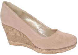 CIUCALETI Pantofi dama casual din piele naturala intoarsa bej, platforme de 7 cm - MARA P3550VB, marimea 41