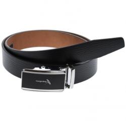 Lucianis Style Curea din piele pentru barbati, catarama metalica fara ac, latime 3.5 cm, lungime reglabila, negru - CK253NSS