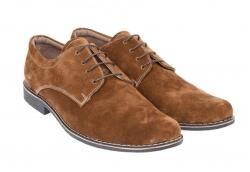 Rovi Design Pantofi barbati, eleganti, din piele naturala intoarsa, maro deschis - PAVELMD, marimea 43