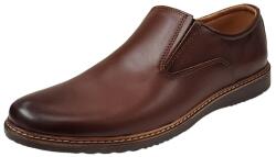 Ciucaleti Pantofi barbati casual din piele naturala maro fara siret 330ELM, marimea 40