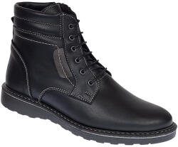 Ciucaleti LUX Ghete barbati din piele naturala cu siret si fermoar (imblanite) Corsa Negru GKR7XN, marimea 43