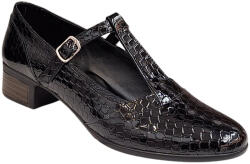 Ciucaleti LUX Pantofi dama cu bareta pentru dans - Model Negru din piele naturala Croco STD23CRN, marimea 37