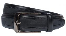 NANO BELTS Curea barbati, eleganta pentru costum, latime 3.5cm, NEGRU, piele eco - CK127N
