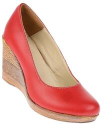 CIUCALETI Pantofi dama casual din piele naturala cu platforma de 7 cm - MARA ROSU P3550RED, marimea 40