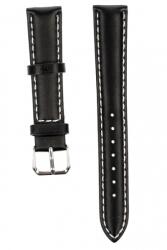  Curea de ceas din piele mata, 16 mm x 20 cm, negru - ciucaleti